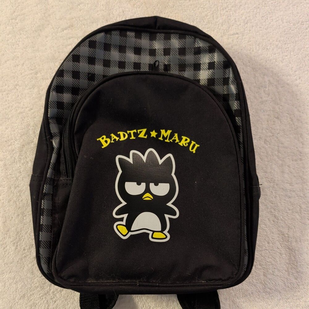 Y2K Sanrio Badtz-Maru Mini Backpack Rare Vintage Goth Plaid Kawaii School Bag